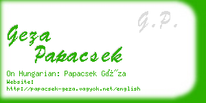 geza papacsek business card